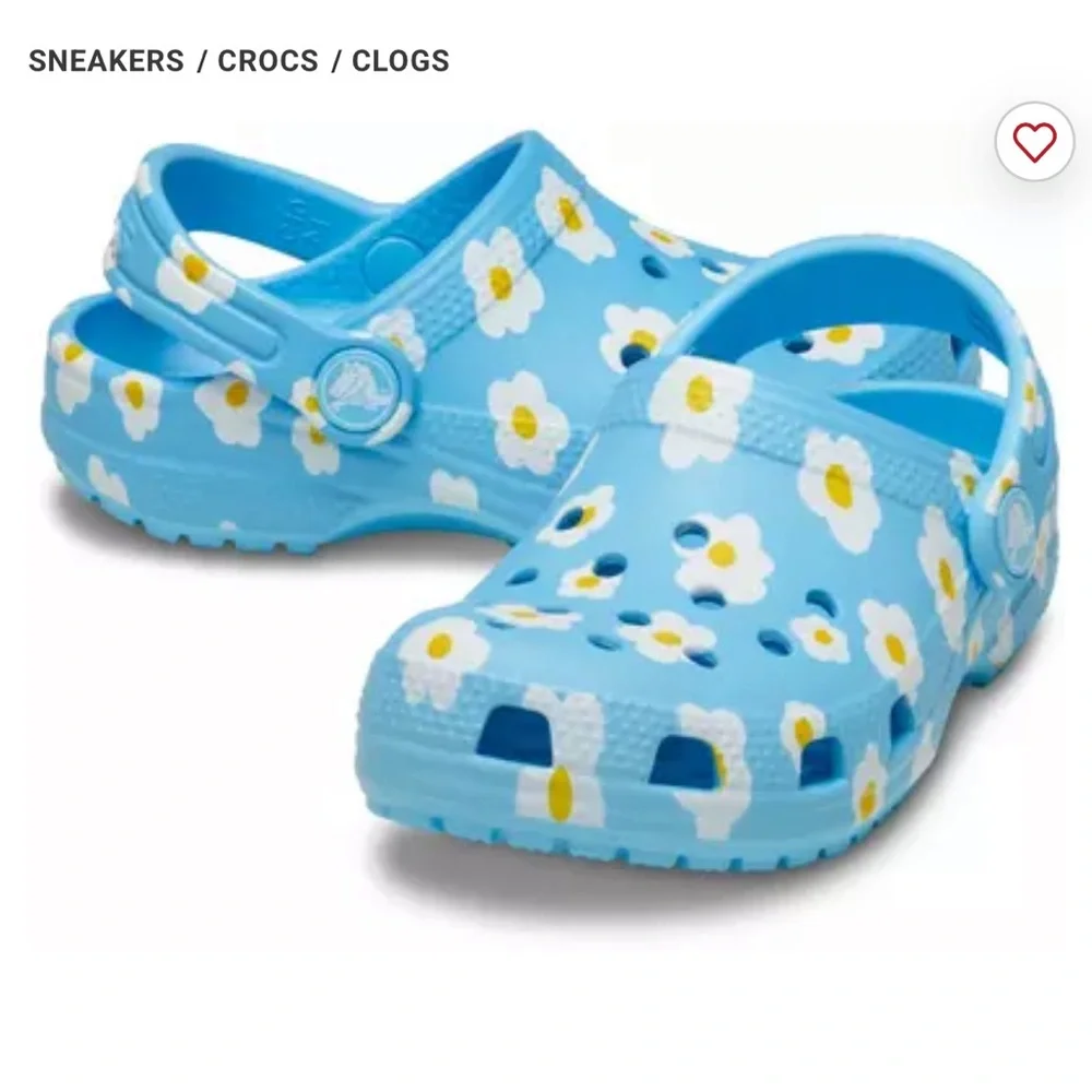 CROCS Kids Light Blue Daisy Classic Clog